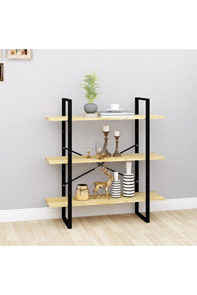 Concept Bibliotecă cu 3 rafturi, 100x30x105 cm, lemn masiv de pin