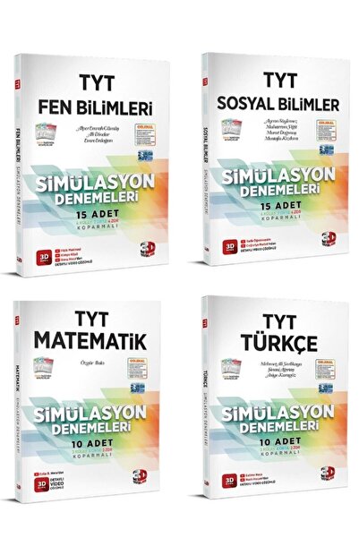 3D Yayınları 2023 Matematik-fen-türkçe-sosyal 4'lü Tyt Branş Denemeleri Seti ...