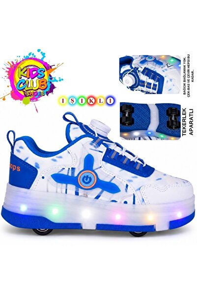 Kids Club Shoes Kocamanlar Kids Club Akıllı Bağcıklı Işıklı Ortopedik Patenli...