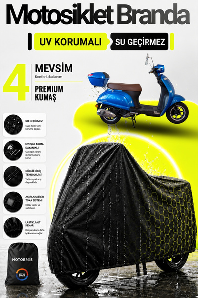 Motobros دراجة نارية قماش فالكون سوفت 50 أسود مقاوم للماء ومتين (أعلى سميكة) ...