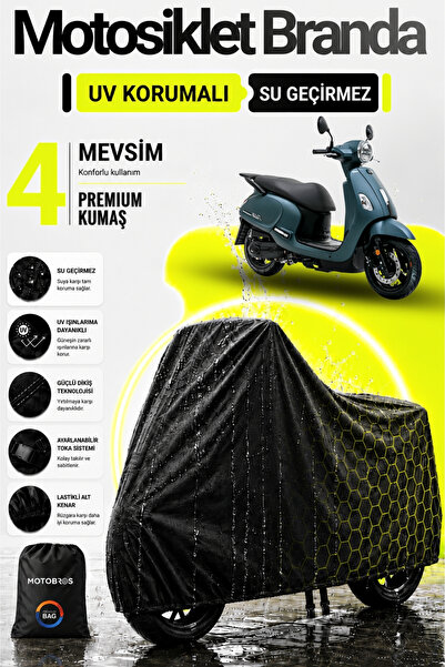 Motobros قماش القنب للدراجات النارية Sym Fiddle أسود مقاوم للماء ومتين (أعلى ...