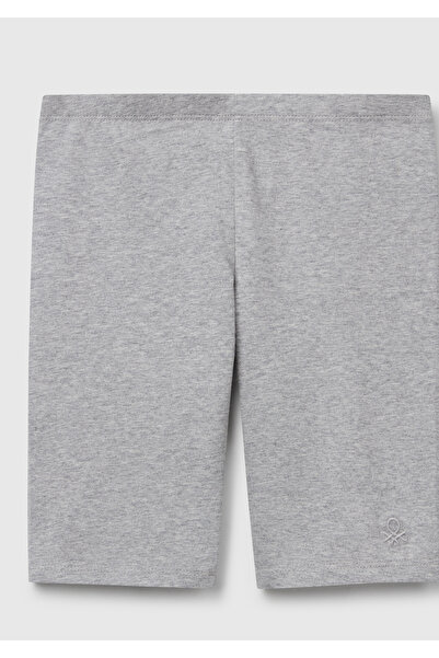United Colors of Benetton Girl's Gray Melange Tone Sliding Tone Logo Embroide...