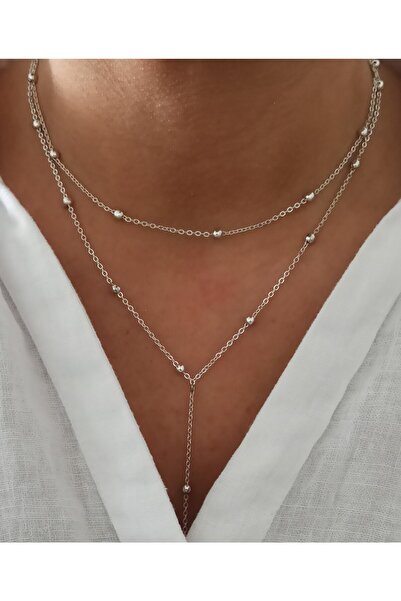 DENİZDENAL Sarkıntılı Kolye Silver