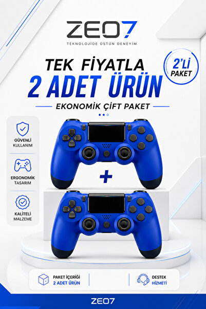 Zeo7 2 Adet PS4 Kol Kablosuz Oyun Kolu Titreşimli Joystick Tablet Telefon PC ...