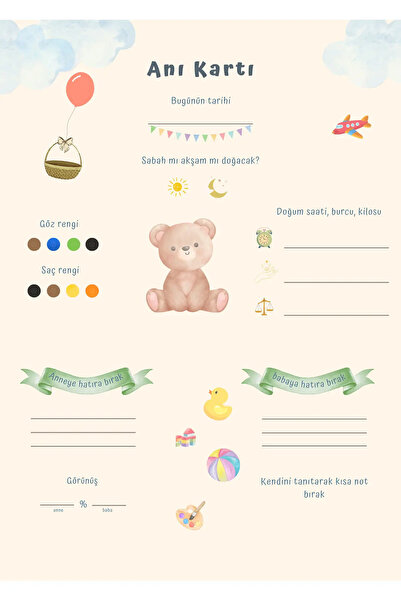 shop baby shower bebek tahmin anı kartı