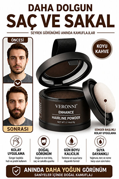 BİOREAL Hair Volumizing Dark Brown Powder |   Hair Fiber for Sparse Beards | ...