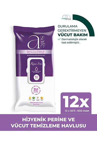 ASAFE A-Safe Hijyenik Perine Ve Vücut Temizleme Havlusu x12 adet