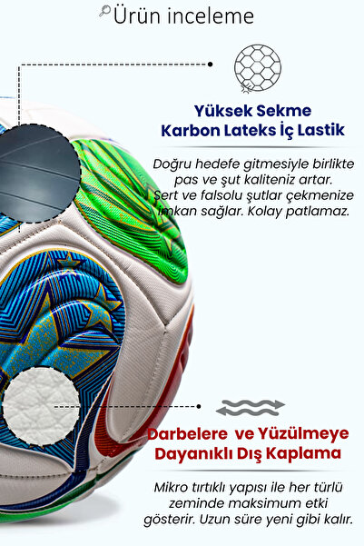 Hsport Hybrit Fifa 2026 World Cup Futbol Topu Halı Saha,Çim Saha,Asfalt ve Beton Zemin Topu Dünya Kupası Topu 5 Numara Trionix
