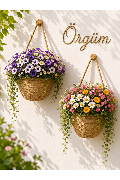 ÖRGÜM Coș decorativ 2 buc. Mini coș cu flori 12X10 cm PLANTELE ȘI APARATELE D...