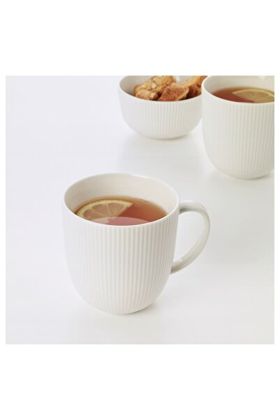 IKEA QUİCK 4 Adet Kırık Beyaz Fincan Hacim 310 Ml 4'lü Set Çay Kahve Neskafe ...