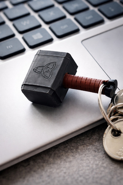 OEM Thor Hammer Mjolnir Keychain |   Metal Look Marvel Figure Keychain