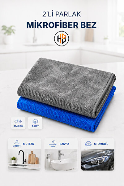 HOBİLON (2 Adet) Mikrofiber Parlak Kumaş 40×40 Ölçü Polyamidli Genel Temizlik...