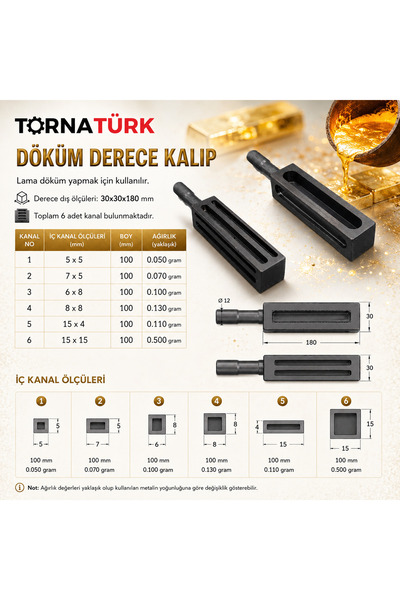 Torna Türk döküm derece kalıp - altın döküm kalıbı