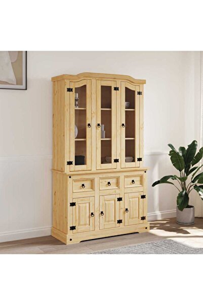 Concept Dulap înalt „Corona” maro miere 112x43x196 cm lemn masiv de pin