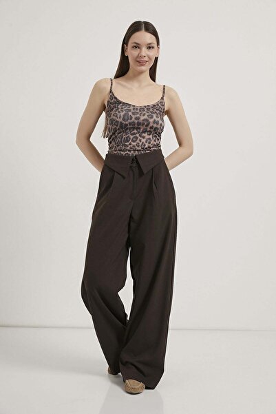 Arma Life Armalife 0458 High Waist Belt Fold Detail Palazzo Women's Trousers