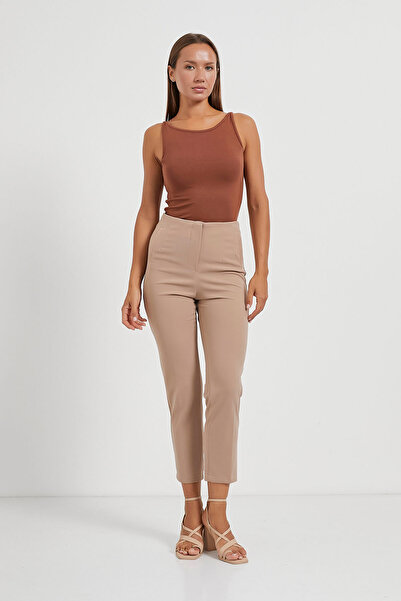 Arma Life Women's High Waist Basic Casual Brown Stretchy Pants