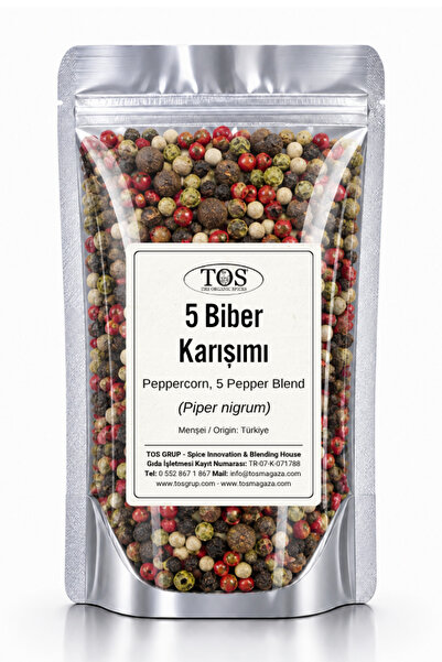 TOS The Organic Spices 5 Biber Karışımı 100 gr (1. Kalite) Piper nigrum / Pep...