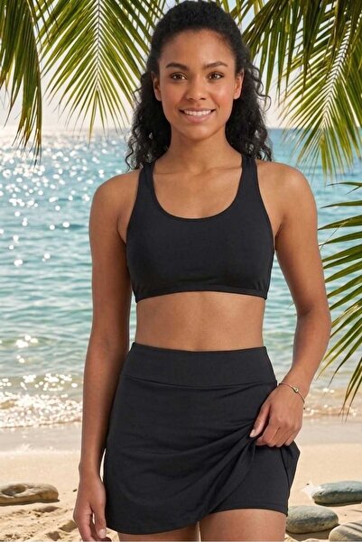 SUERTO Women's Shorts Skirted Badi Bikini Set (Badi Underwear Part Sewn, Ches...
