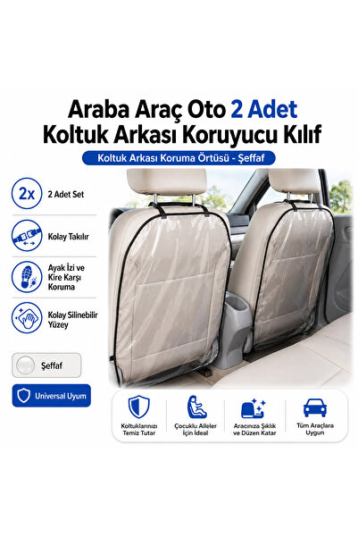 Generic Brand Transparent Auto Vehicle Car Interior 2 Pieces Seat Back Cover ...