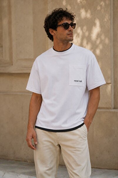 Madmext Tricou alb Basic pentru bărbați 6090