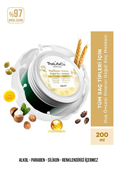 TheLifeCo قناع الشعر الطبيعي لإصلاح الشعر قبل الاستحمام من سلسلة الزيوت الثمي...