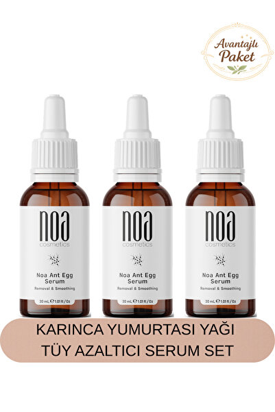 Karınca Yumurtası Yağı Tüy Azaltıcı Ve Tüy Yatıştırıcı Serum Unisex Kullanım 3'lü Süper Set 30ml