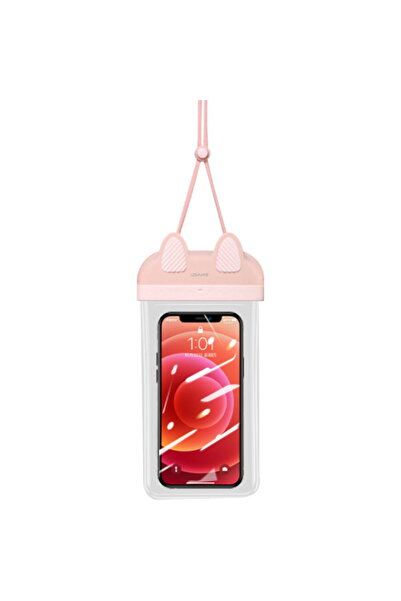 Usams Husa impermeabil pentru Telefon de 7 inch - geantă (US-YD010) - Alb/Roz