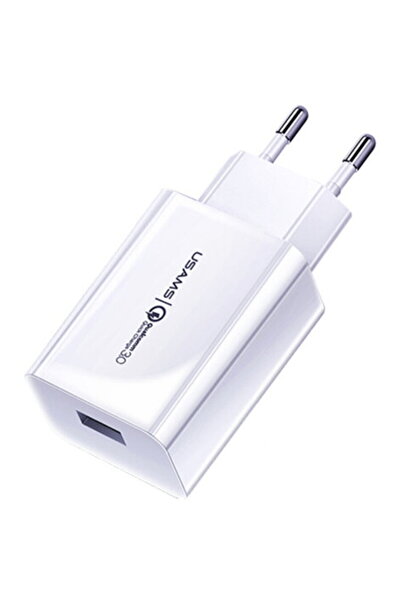 Usams Charger Plug 1xUSB-A QC 3.0, 18W, 3A - (US-CC083) - White