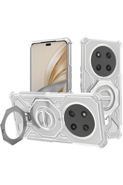 Techsuit Husă pentru Honor Magic7 Lite / X9c - Carbon Shield PRO - Alb Transp...