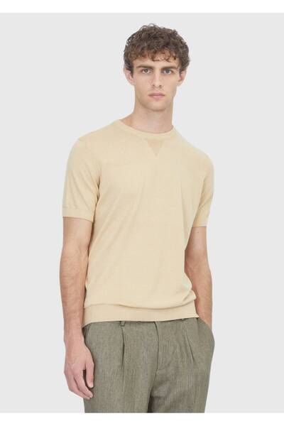 Ramsey Yellow Plain Knit 100% Cotton Knitwear