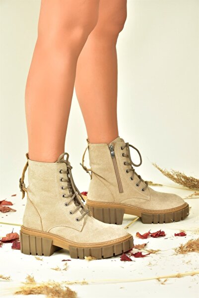 Fox Shoes حذاء نسائي من الجلد السويدي بنعل سميك N820200202