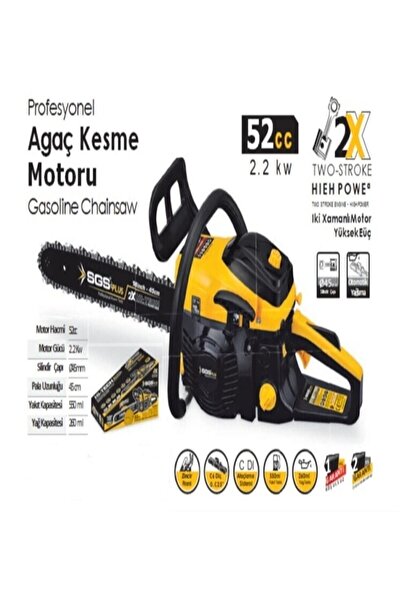 SGS BENZİNLİ AĞAÇ KESME MOTORU 52 CC