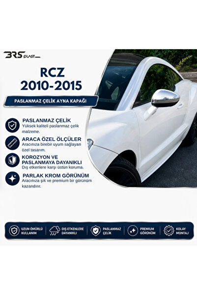 BRSPLAST Peugeot RCZ Uyumlu 2010 Ve Üzeri Krom Ayna Kapağı 2 Parça Paslanmaz ...