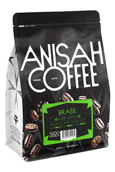 Anisah Coffee Brasil Çekirdek Filtre Kahve | 250gr | %100 Arabica | Medium Roast