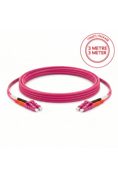 ALFAFONET Lc/Pc-Lc/Pc Multimode Om4 Duplex 3 Meters Fiber Patch Cord