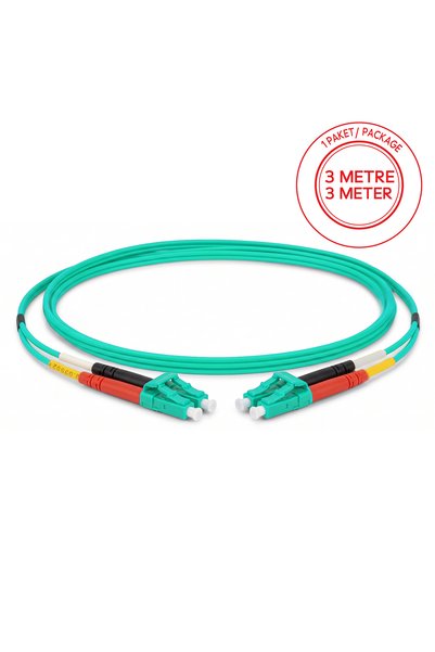 ALFAFONET Lc/Pc-Lc/Pc Multimode Om3 Duplex 3 Meter Fiber Patch Cord