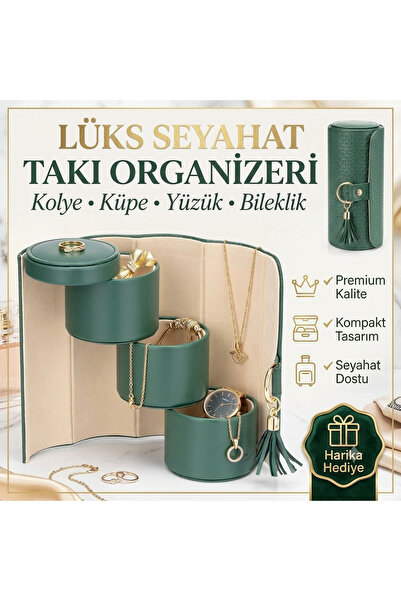 e-life shop Luxury Cylinder Jewelry Organizer Travel Jewelry Box Accessory St...