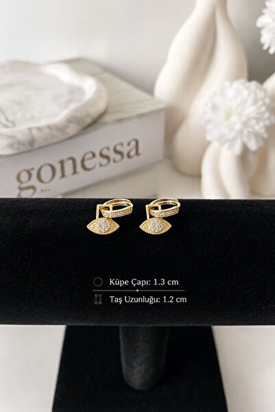 GONESSA Xuping Zircon Stone Eye Design Shiny Gold Earrings
