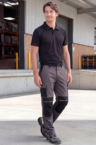 İŞMONT Unisex Gray -Black Elastic Waist Pro Stretch Fabric Work Trousers K Ca...