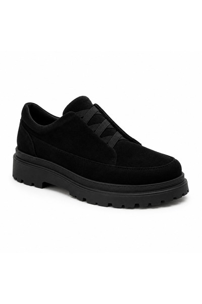 BESKAR Kömür Süet Erkek Ayakkabı - Bağcıksız Pratik Premium Smart Casual Günl...