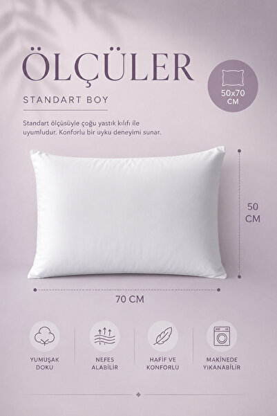 Primavera Home Primavera Zen Serisi 5'li Silikonize Elyaf Yastık (800 GR) - Makinede Yıkanabilir, Vakumlu Gönderim