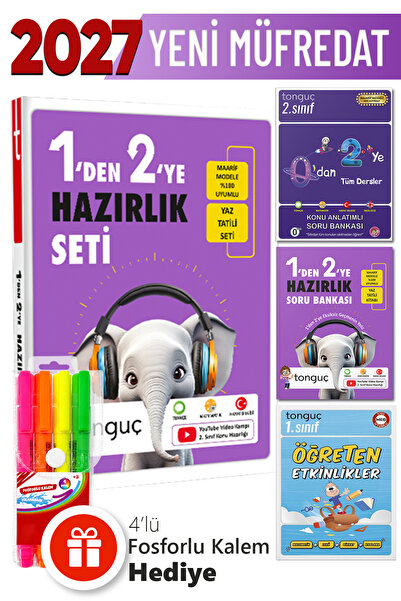Tonguç Yayınları 1'den 2'ye Hazırlık Seti 3 Kitap+ Hediyeli