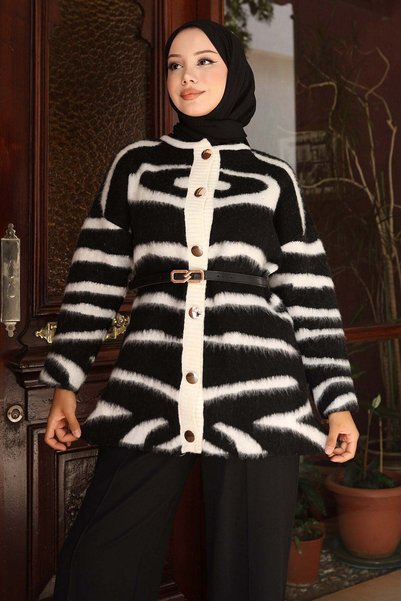 Missvalle Zebra Desenli Triko Takım Siyah 6154