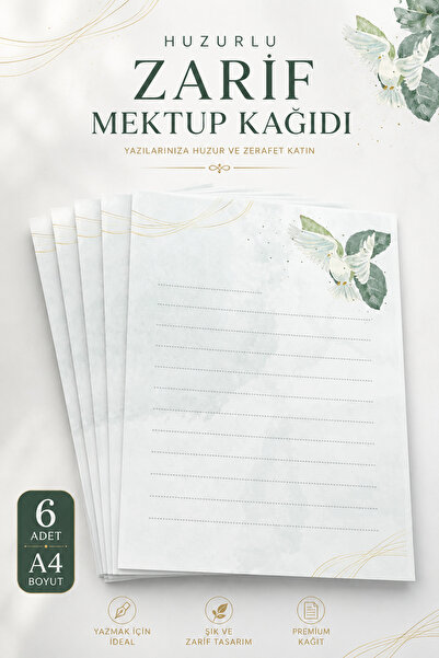 Organik Yolda Peaceful Elegant Letter Note Paper (14 Sheets A4 Size)