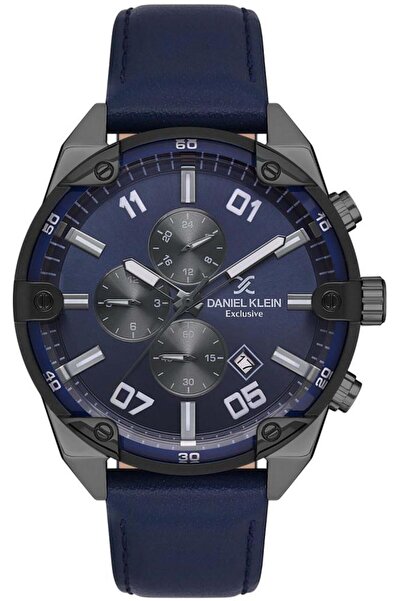 Daniel Klein DK101-DKE.1.10532-3 DARK BLUE LEATHER CORD MEN'S WRISTWATCH