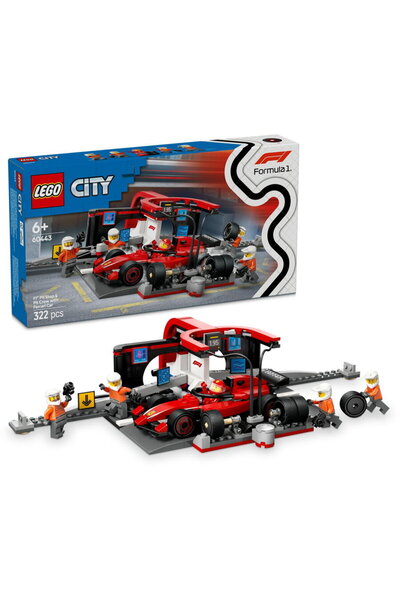 LEGO City F1Pit Stop & Pit Crew with Ferrari Car в„ў 60443 вЂ“ 322 piese, 6+ ani