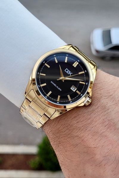 Daniel Klein Kadranı Black Kordonu Sarı Renk 42,5 Mm 24 Ay Garantili Erkek Ko...