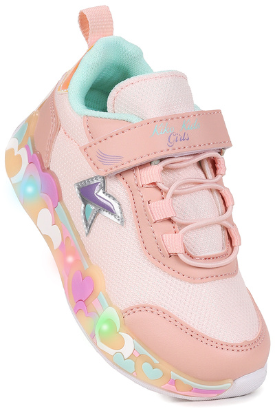 Kiko Kids Heart Işıklı Günlük Cırtlı Kız Çocuk Spor Ayakkabı
