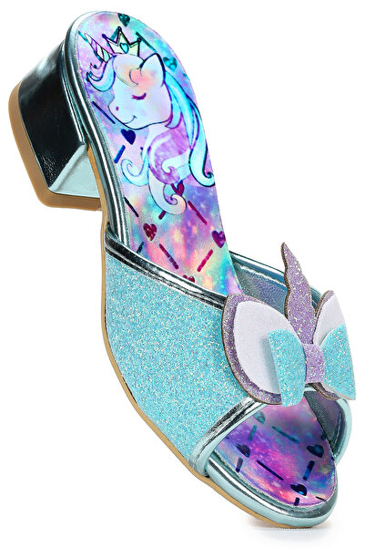 Kiko Kids Unibella Einhorn-Glitzer-Abendkleid-Hausschuhe mit Absatz für Mädchen