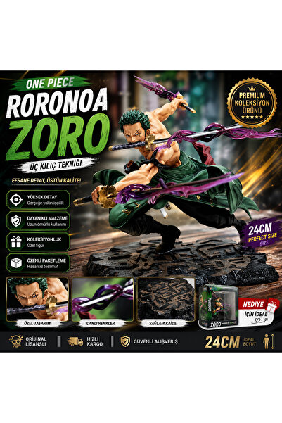 TÜTSÜ SEPETİ One Piece Roronoa Zoro Savaş Versiyonu 18cm Figür anime figürü a...